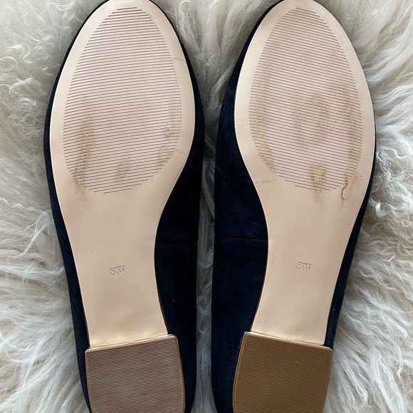 Talbots Indigo Blue Suede Ryan Novelty Christmas Holiday Loafer Flats Sz 8W Wide - Picture 7 of 9